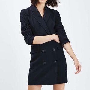 Topshop Navy Double Breasted Blazer Dress